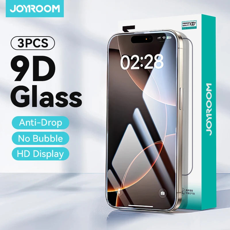 Película de Vidro Temperado Joyroom iPhone 17 16 15 14 13 12 Pro Max HD