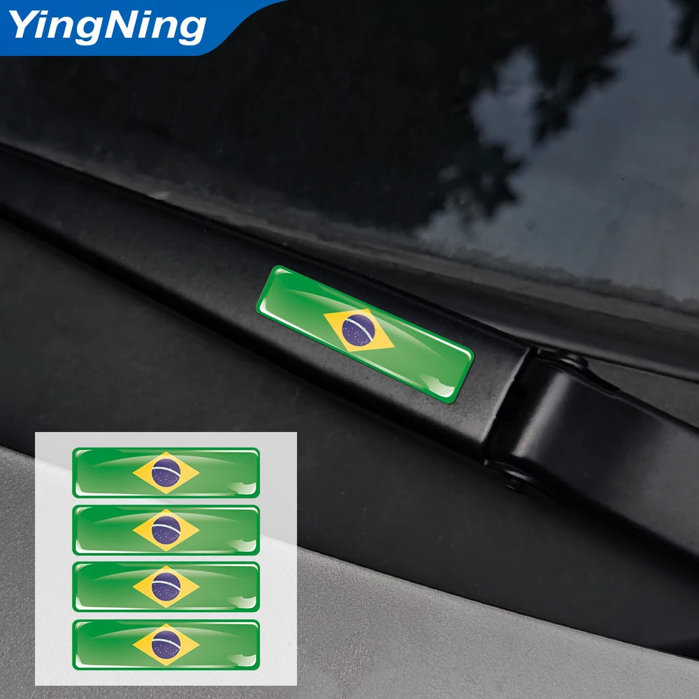 Adesivo 3D Bandeira do Brasil – Kit 4 un. Impermeável