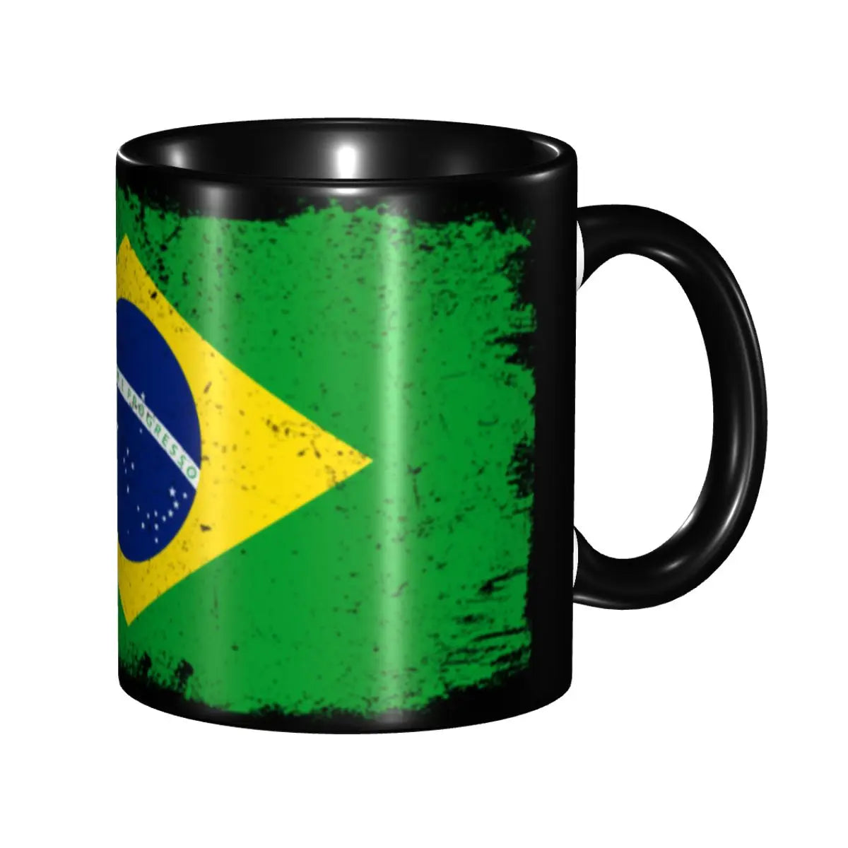 Caneca Cerâmica Bandeira do Brasil Personalizada