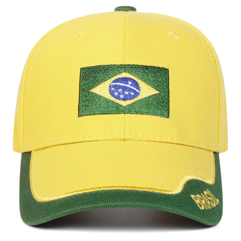 Boné Bordado Bandeira do Brasil – Unissex Ajustável