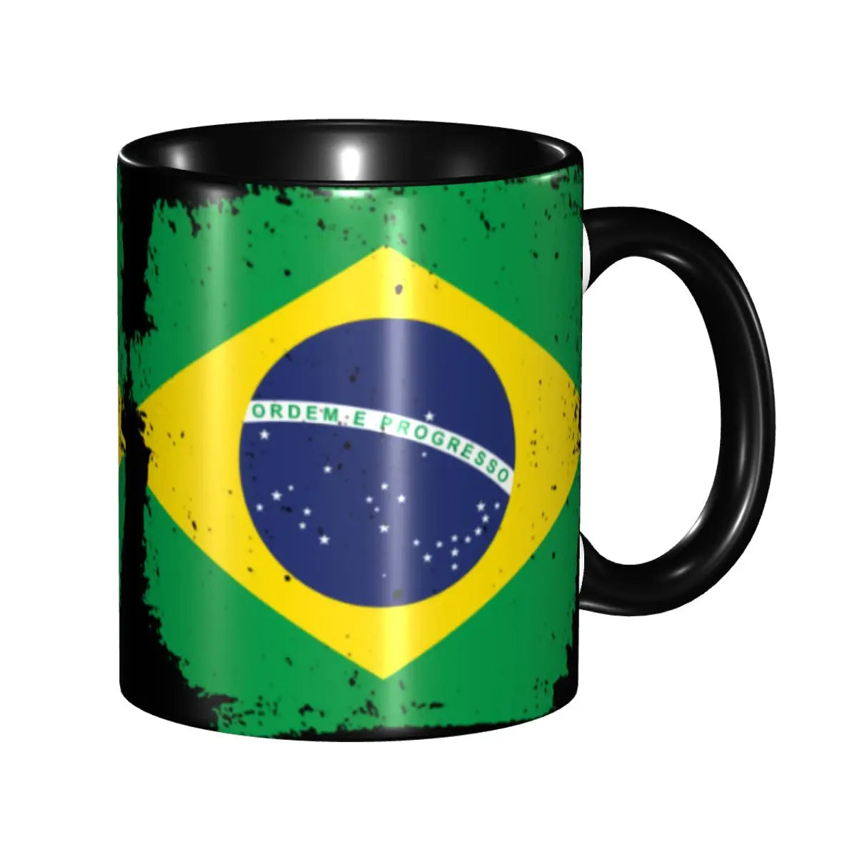 Caneca Cerâmica Bandeira do Brasil Personalizada