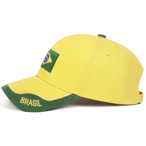 Boné Bordado Bandeira do Brasil – Unissex Ajustável