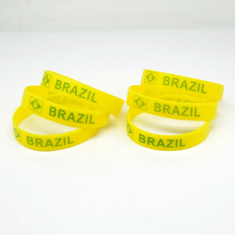 Kit 25 Pulseiras de Silicone Seleção Brasileira