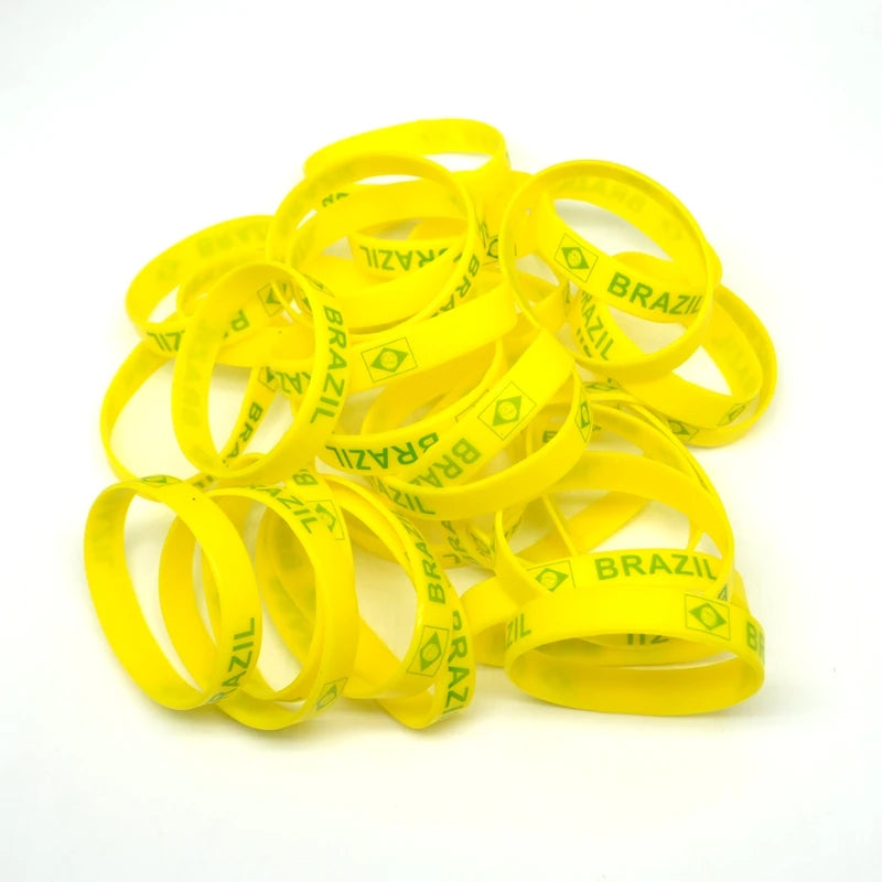 Kit 25 Pulseiras de Silicone Seleção Brasileira