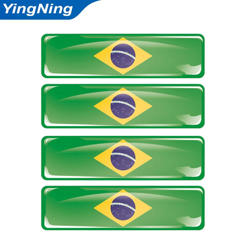Adesivo 3D Bandeira do Brasil – Kit 4 un. Impermeável