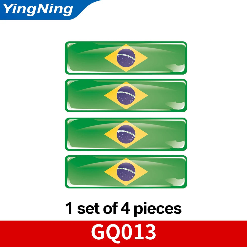 Adesivo 3D Bandeira do Brasil – Kit 4 un. Impermeável