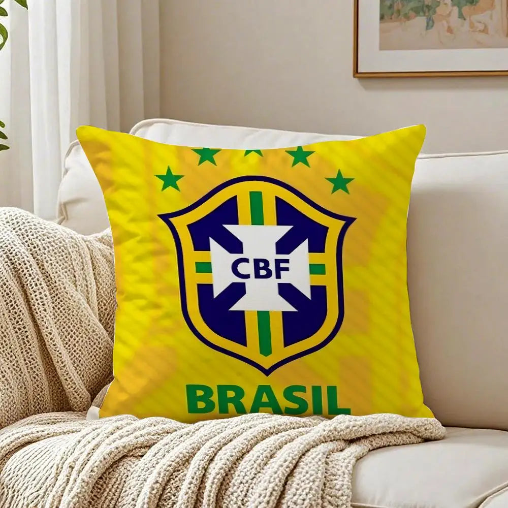 Capa de Almofada Bandeira do Brasil em Linho