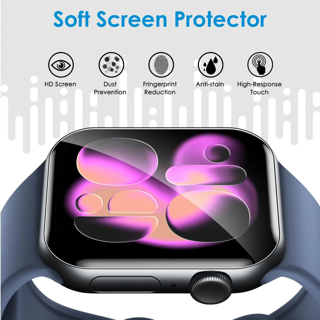 Película Protetora Apple Watch Series 11/10 TPU Flexível Anti-Arranhado HD
