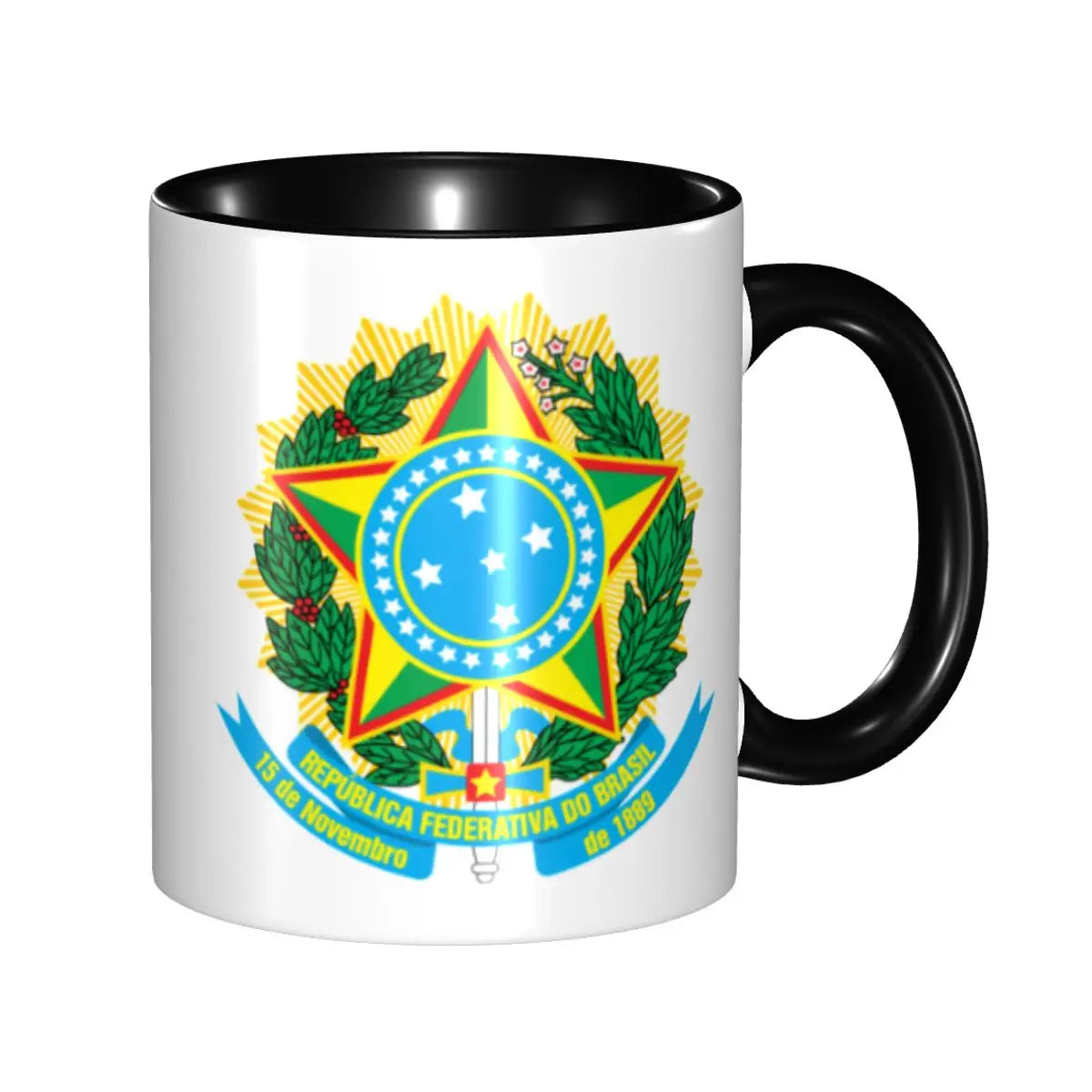 Caneca Cerâmica Bandeira do Brasil Personalizada