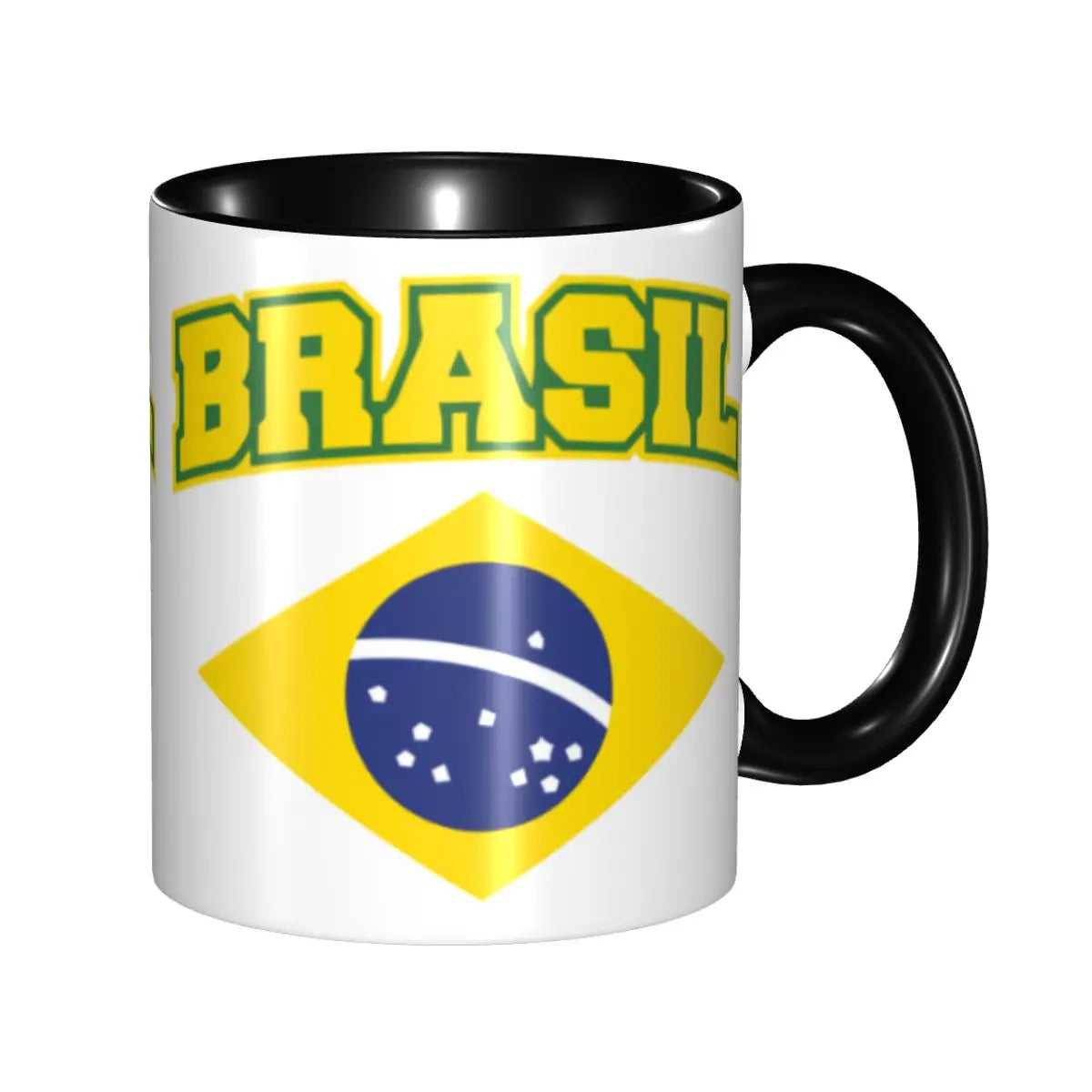 Caneca Cerâmica Bandeira do Brasil Personalizada
