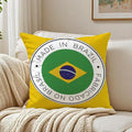 Capa de Almofada Bandeira do Brasil em Linho