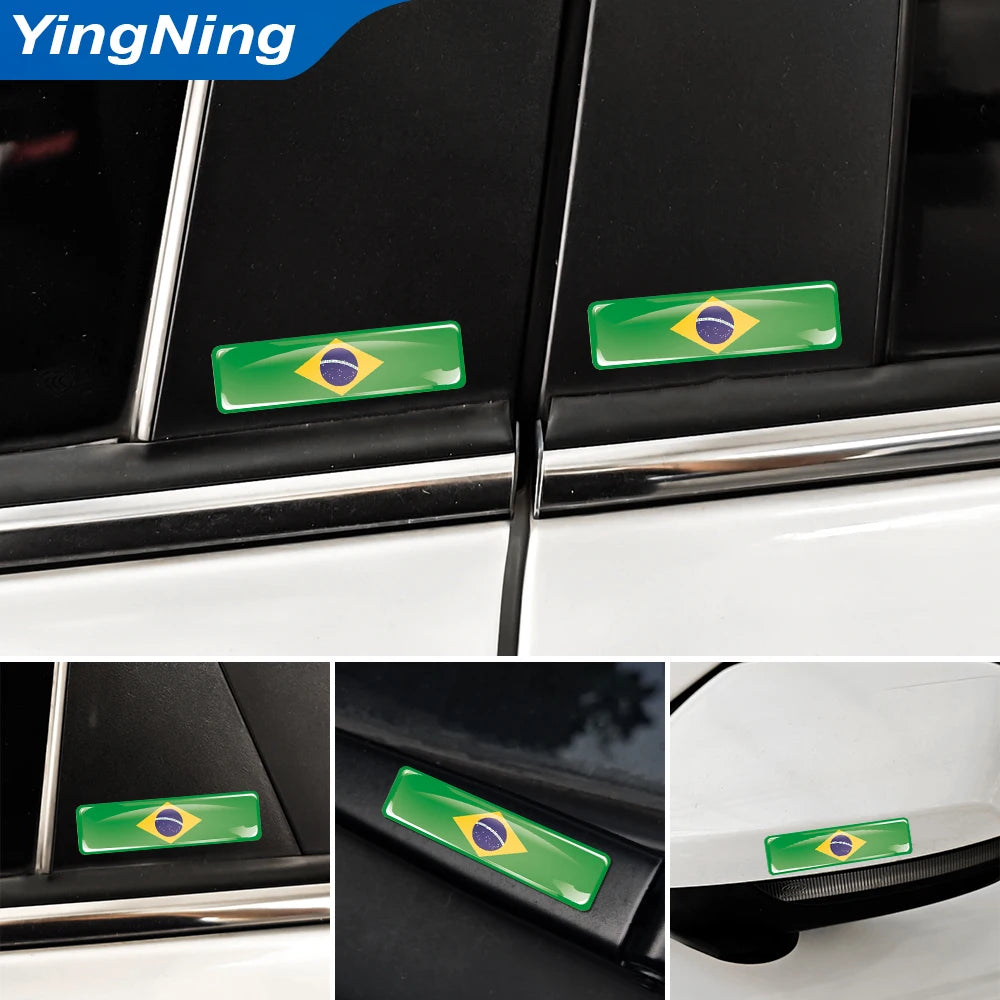 Adesivo 3D Bandeira do Brasil – Kit 4 un. Impermeável