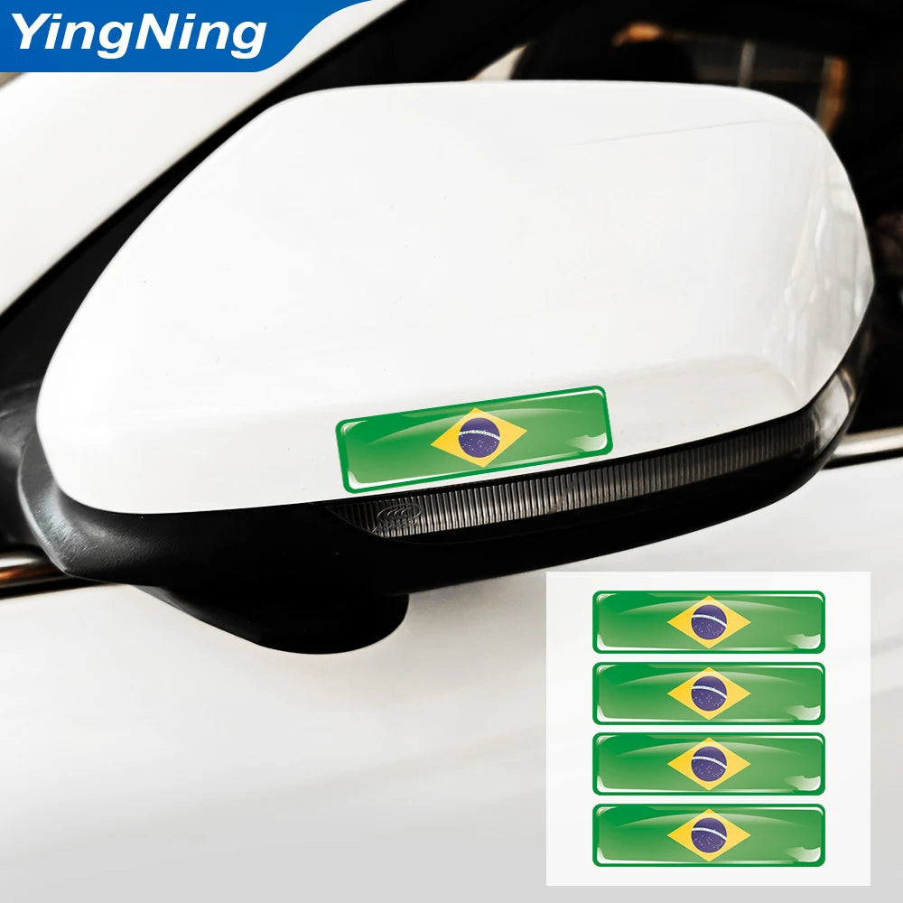 Adesivo 3D Bandeira do Brasil – Kit 4 un. Impermeável