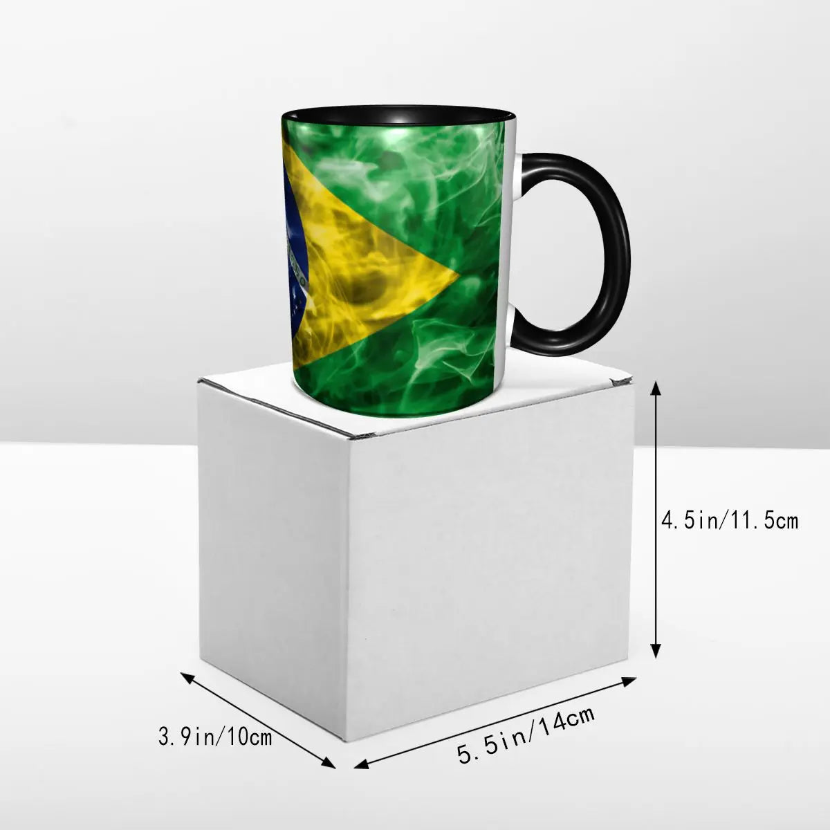 Caneca Cerâmica Bandeira do Brasil Personalizada
