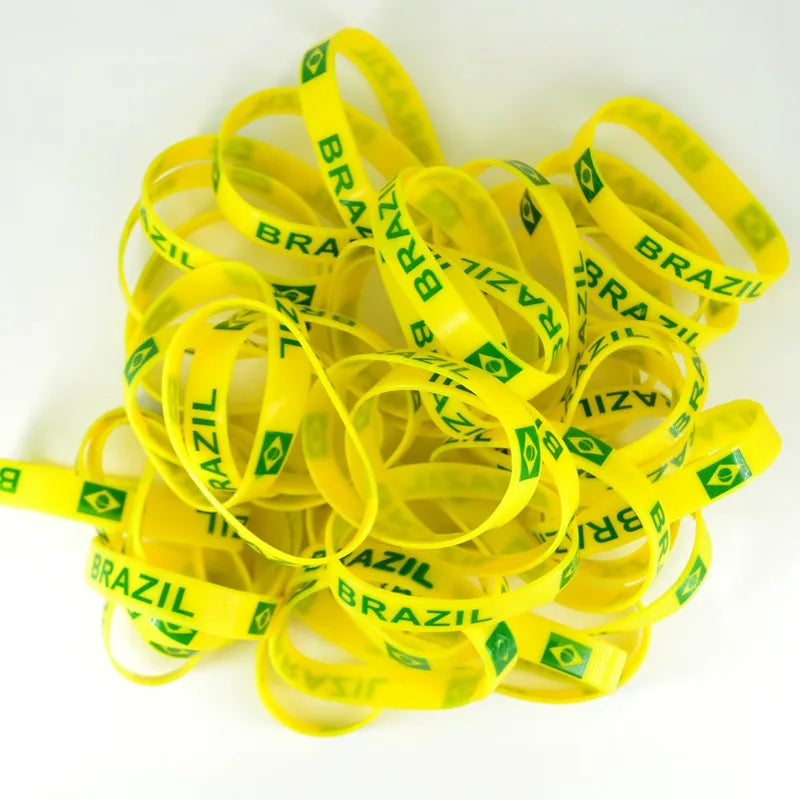 Kit 25 Pulseiras de Silicone Seleção Brasileira