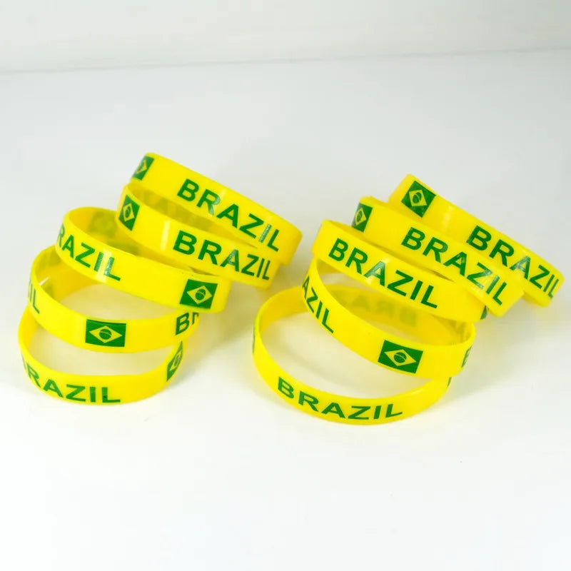 Kit 25 Pulseiras de Silicone Seleção Brasileira