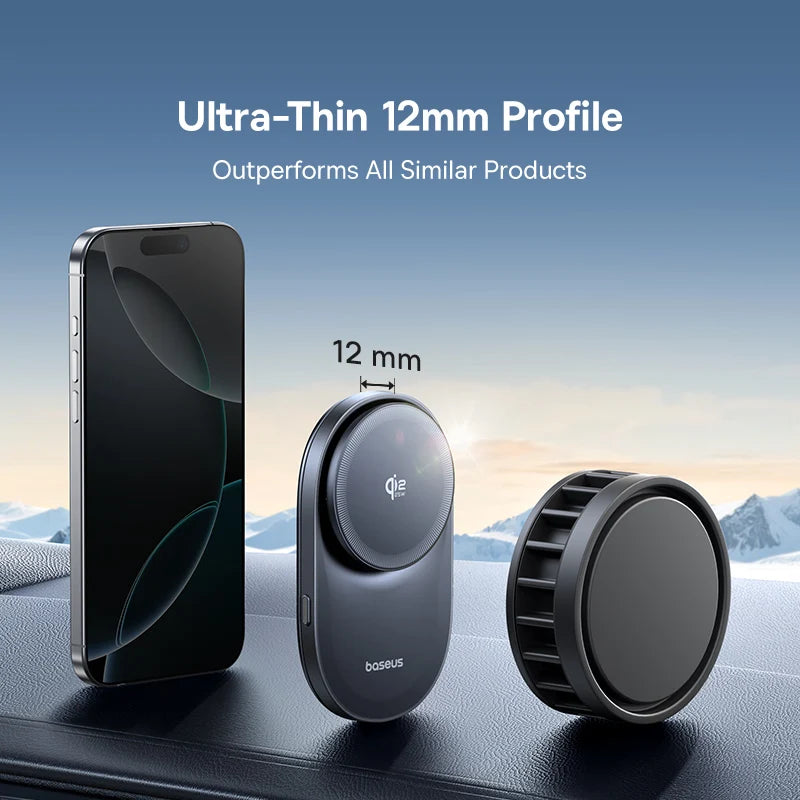 Suporte Veicular Magnético Baseus Qi2.2 Carregador Wireless 25W iPhone Samsung
